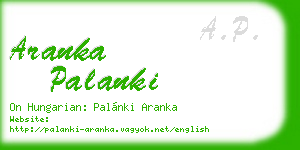aranka palanki business card